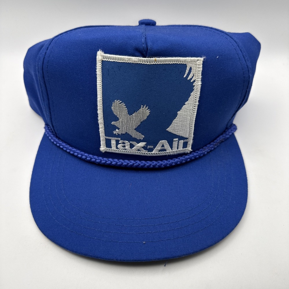 Vintage Nissin TAX AIR Blue Snapback Hat 80s - Picture 1 of 7